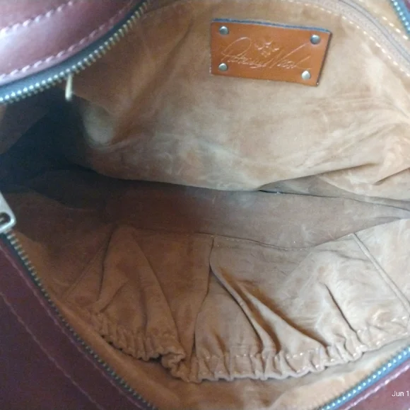 PATRICIA NASH ENGLISH COUNTRY FLORAL LEATHER SATCHEL GUC - Picture 6 of 16